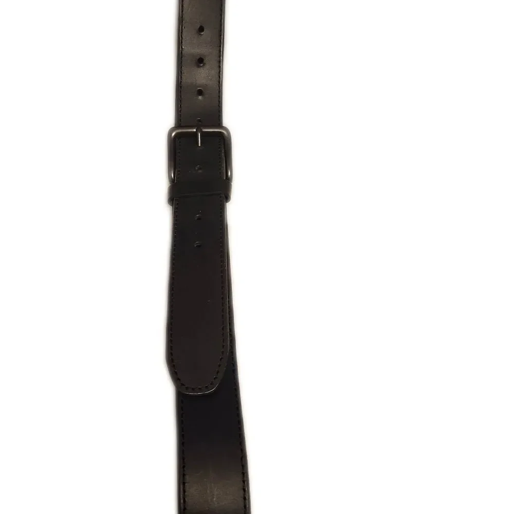 Men's black bonded leather belt , 46